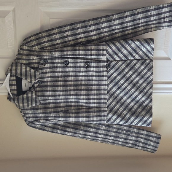Lewit Jacket Checkered Plaid Peplum Blazer Size M NWOT $450 - Picture 2 of 9